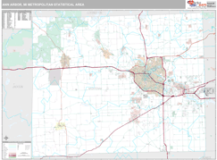 Ann Arbor Metro Area Digital Map Premium Style